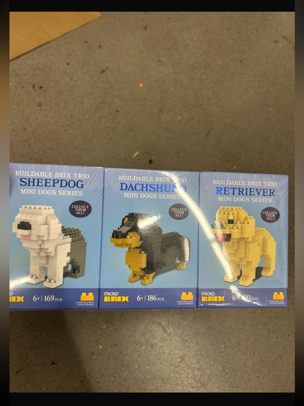 Micro Brix buildable dog trio building block set